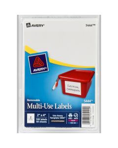 Avery Label White Print/Write  4 in x 2 in        S6432 5444
