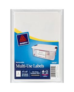 Avery Label Laser/Inkjet  White  Print/Write  4 in x 6 in     5454
