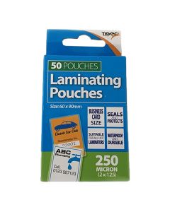 Tiger Laminating Pouch for Busines Card 60x90mm 302254    ea-pk/50
