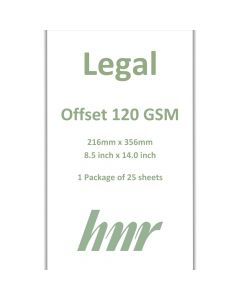 HNR  Offset Paper Smooth  White  Legal        120gsm ea-pk/25