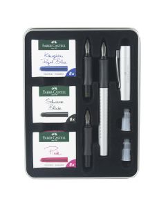 Faber-Castell  Calligraphy Grip 2011 Set w 3 knibs & ink  Silver 201629