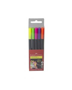 Faber Castell FineLiner Grip Pen Neon (0.4) Set/5 451405