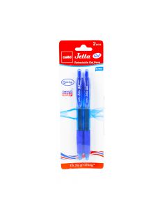 Cello Jetta Retractable Pen Gel 0.7mm Blue  ea-pk/2 153437
