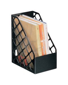 OIC Magazine Rack Black Large 6 in wide Recycled Plastic  26083