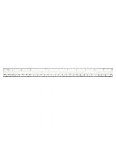 CLI Clear 12 inch Plastic Ruler with Pencil Groove 77112