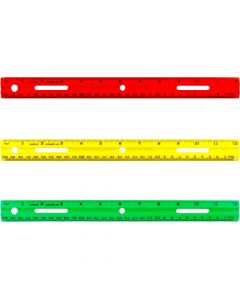 CLi Ruler 12 inch Plastic  Assorted Colours 77412 (ea)