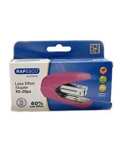 Rapesco Stapler Less Effort X5-25ps Pink      1384