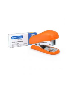 Rapesco Mini Bug Stapler Orange with box of 26/6 staples 1410