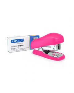 Rapesco Mini Bug Stapler Hot Pink with box of 26/6 staples 1412