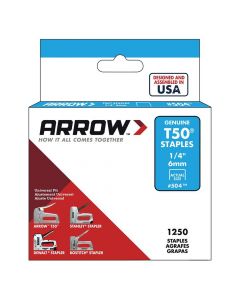 Arrow Staples   T-50  1/4 in     504ML  ea-bx/1250