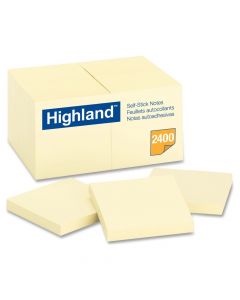Highland Sticky Note 3 x 3 (24's) Yellow  654924YW per pad