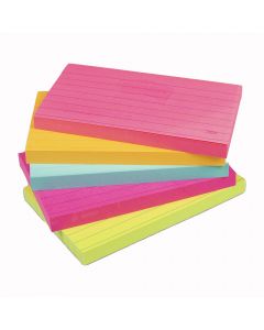 Highland Sticky Note 3 x 5 Ruled Neon Assorted Colours 635-5AN per pad