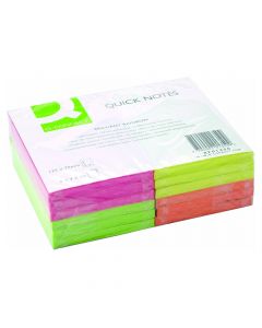Q-Connect Sticky Note 3 in x 5 in (76mm x 127mm) Neon   KF01350 ea
