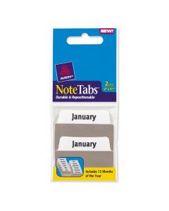 Avery Monthly Note Tab Jan-Dec  2 in x 1 1/2 in      #16304 ea-pk/2