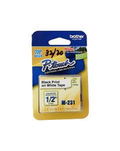 Brother P-Touch Tape M-231  1/2 inch  White