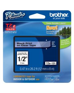 Brother P-Touch Tape TZe-131  1/2 in  Clear