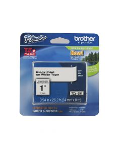 Brother P-Touch Tape TZE-251  1 inch   White
