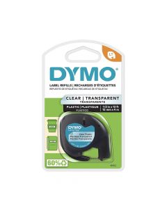 Dymo LetraTag Plastic Tape  1/2 in x 13 ft Clear       16952