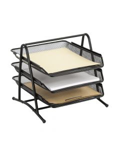 Merangue 3Tier Letter Tray Black 1025-4252-20