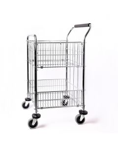 Q-Connect Mail Room Trolley 2-Basket Chrome SBY00016