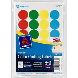 Avery Label Color Coding 3/4 in Diameter Assorted Colours 05472