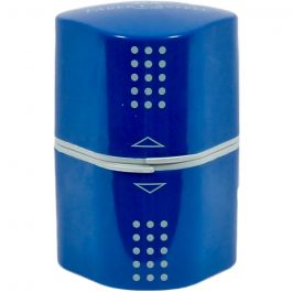 Faber-Castell 183801 Temperamatite A 3 Fori Con Serbatoio - Confezione Da 10 Pezzi, Colori Rosso E Blu
