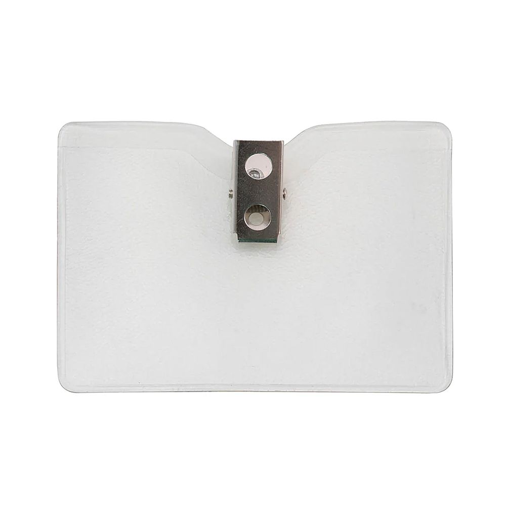 Advantus Horizontal Clear Badge Holder 3.5 x 3.0 inches with Clip 75412