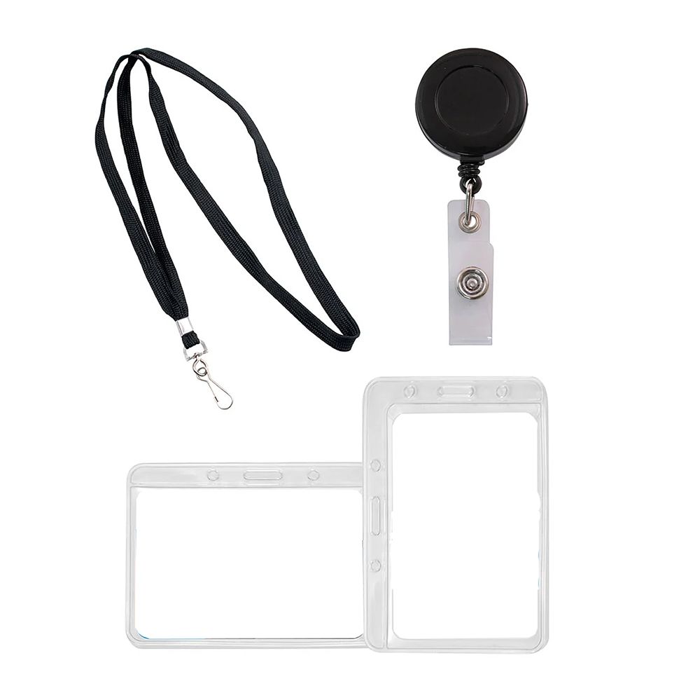 Advantus Badge Holder Kit with Lanyard, Badge Reel, Badge Holder 97756