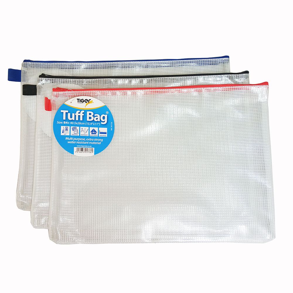 Tiger Heavy Duty Clear Mesh Tuff Bag B4-Plus  15.9 in x 11 in   301736