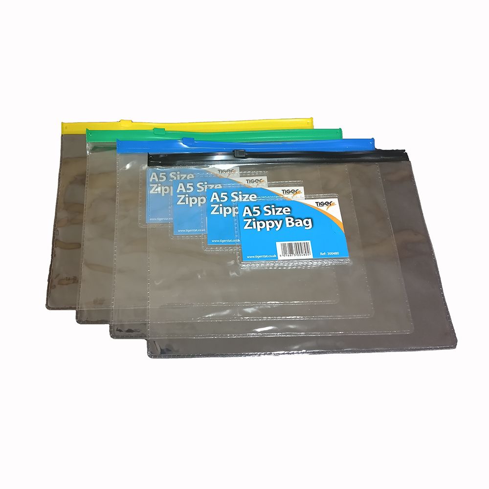 Tiger  Zippy Transparent Bag PVC A5   300480