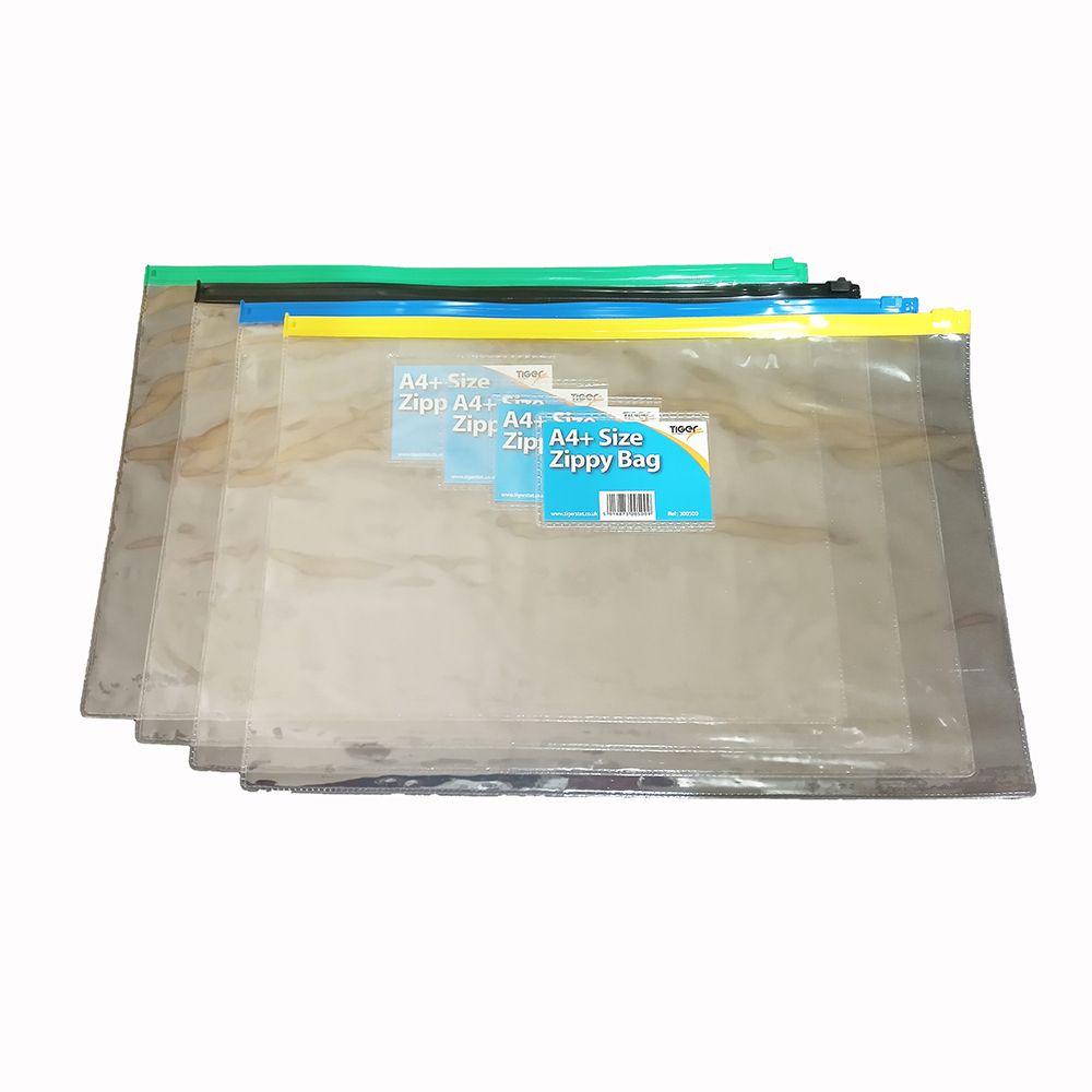 Tiger  Zippy Transparent Bag  PVC  A4-Plus   300500