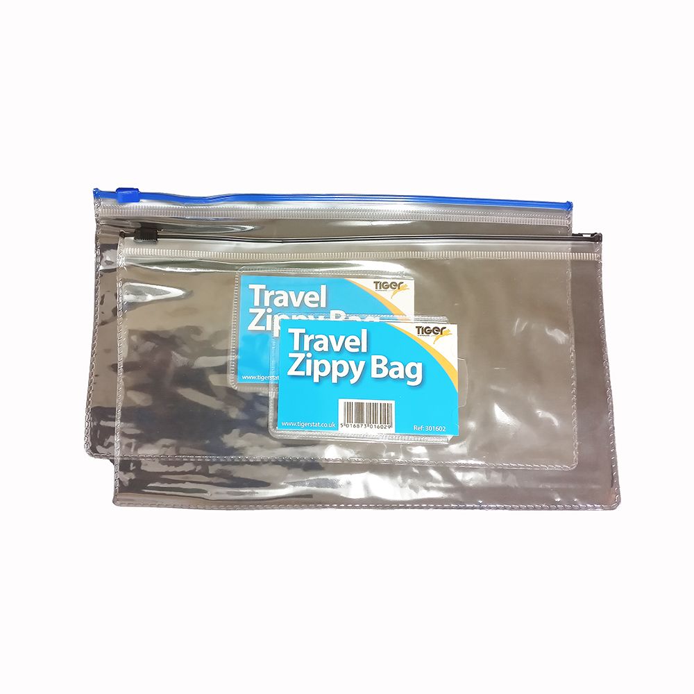 Tiger Travel Zippy Bag w/zip PVC Transparent  3.9 in x 8.3 in   301602