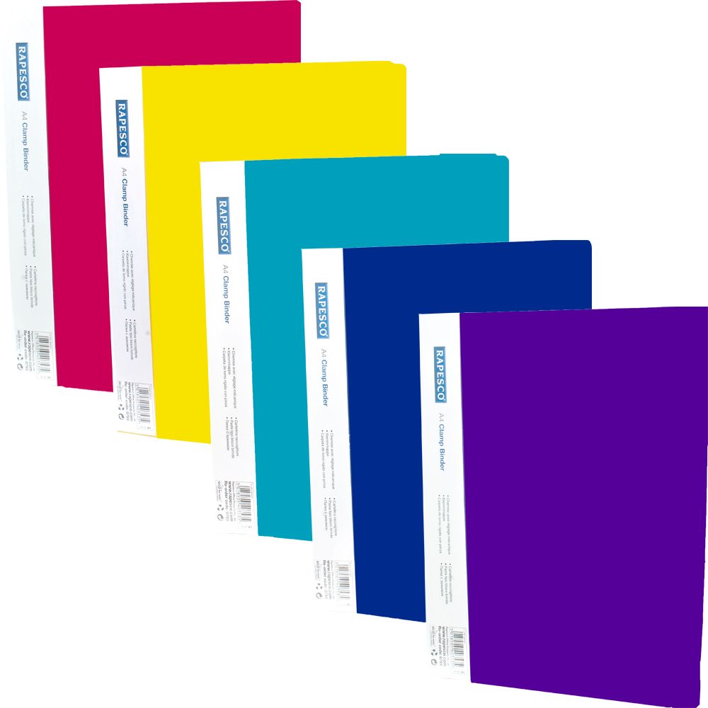 Rapesco Clamp Binder  A4 Assorted Colours     0793 ea