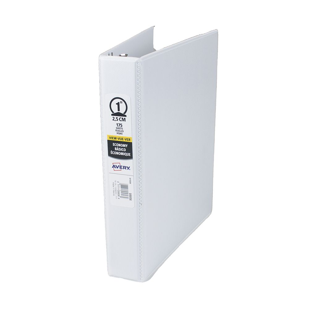 Avery Mini Economy 3Ring View Binder 1in  White  05806 ea