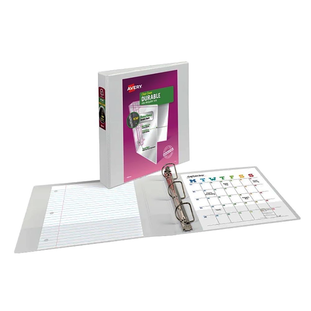 Avery Durable 3Ring View Binder 1.50in slanted rings  Assorted Colours  17028