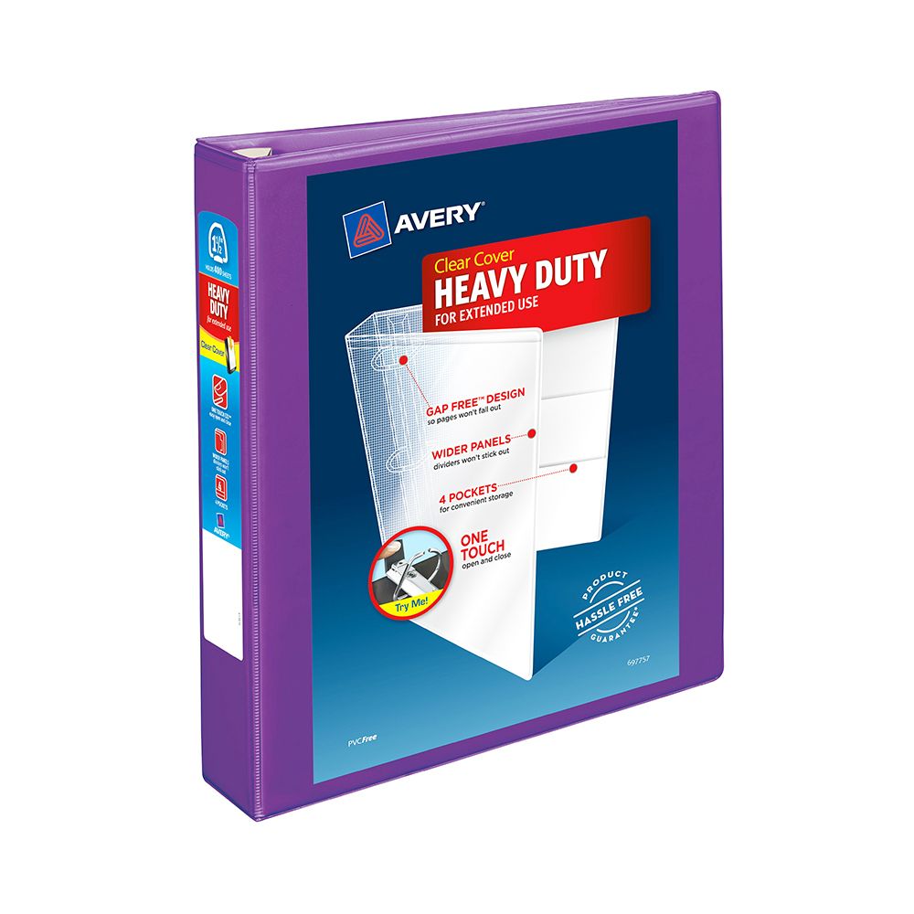 Avery BINDER 3Ring 1.5inch HD View EZD Purple 79774