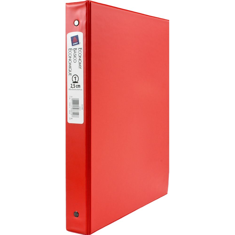 Avery 3Ring Binder  1 inch  Red              3310