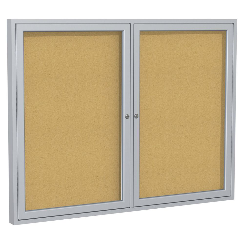 Ghent Cork Board 48 x 60 2-Door enclosed lockable PA24860K