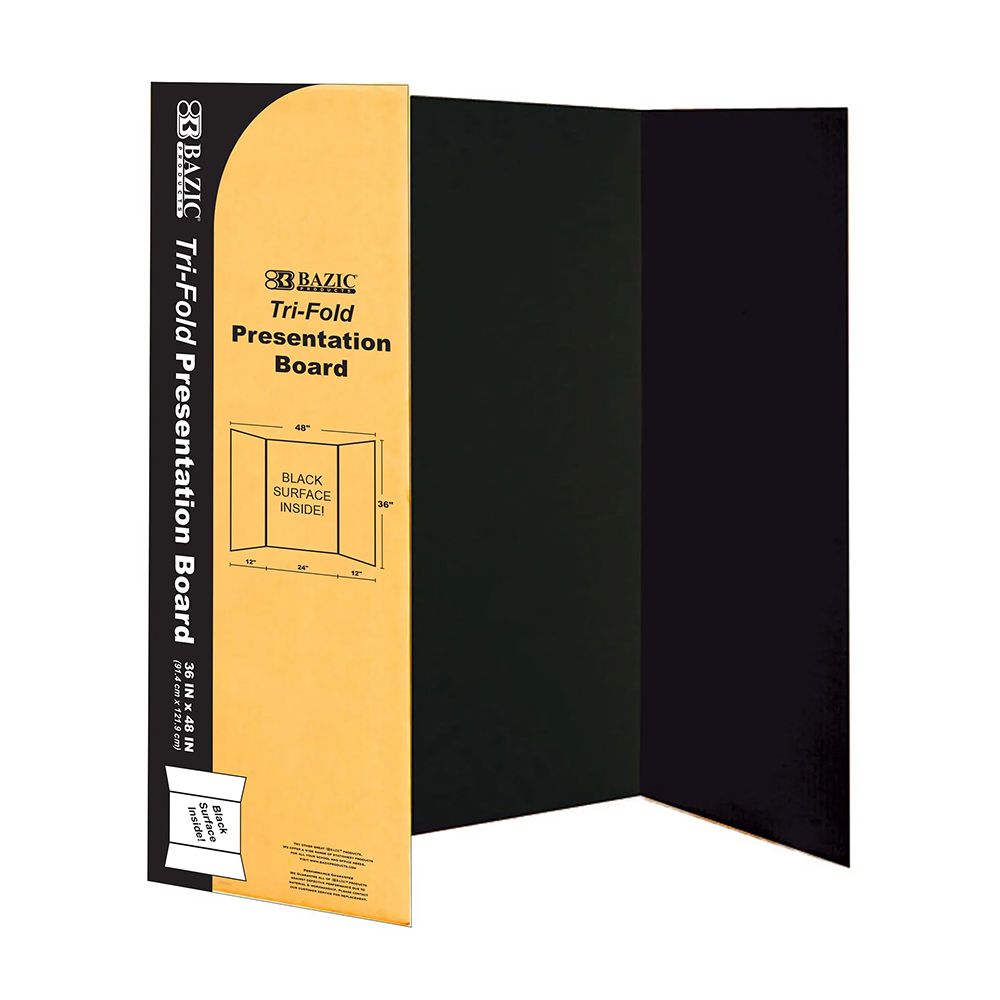 Bazic Trifold Black Display Board  36 x 48  BZ5034