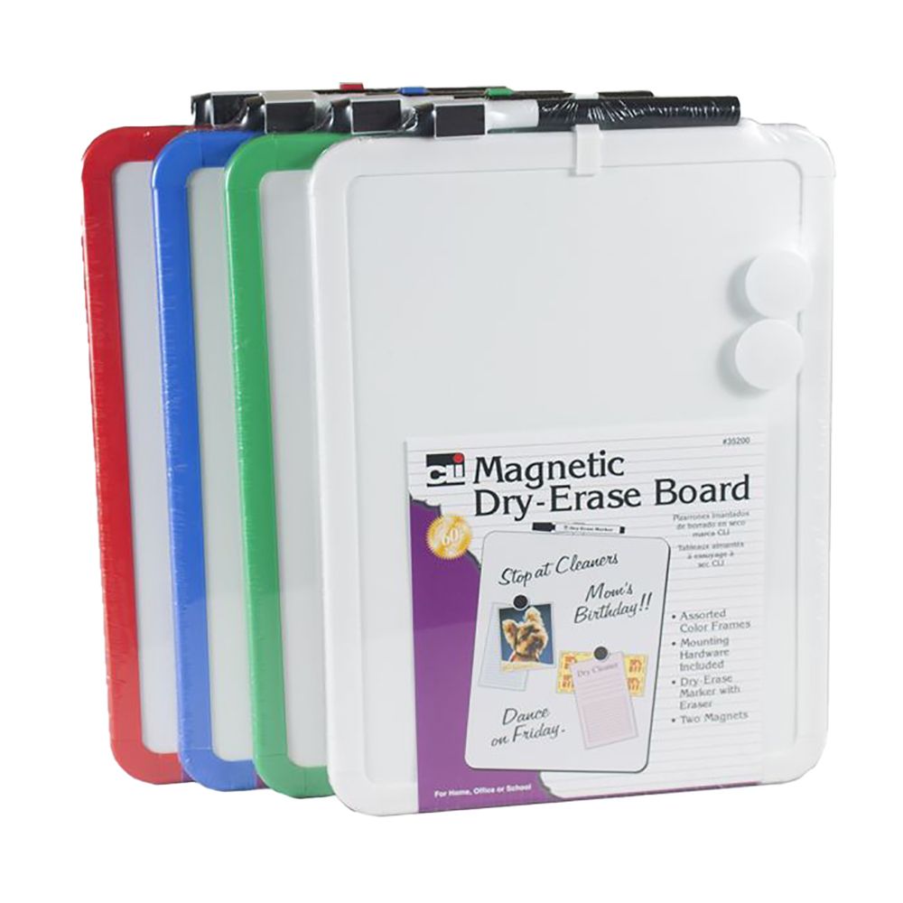 CLi Magnetic Dry Erase Board Set  8.5 x 11 in Marker w/Eraser & Magnets  35200