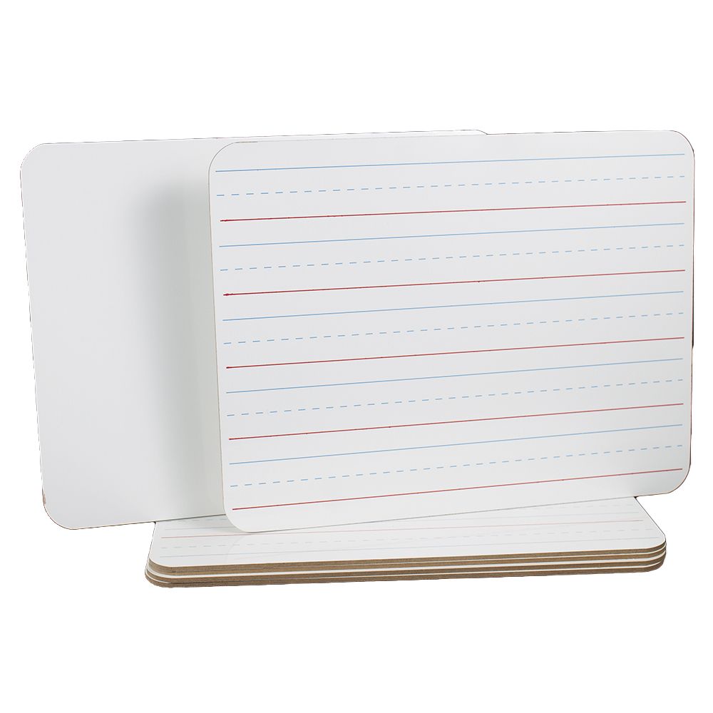 CLi Dry Erase Board 9 x 12 inches Plain/Printed Lines Dual Sided   35120