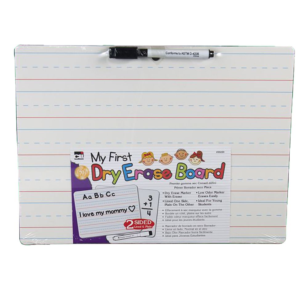 CLI Dry Erase Board 9 x 12in Set  Marker w/Eraser  Dual Sided   35220-ST