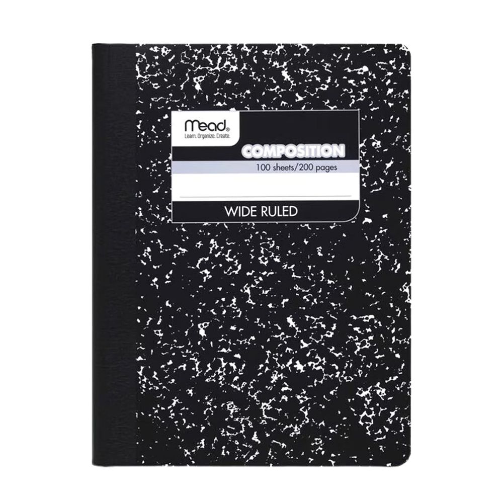 Mead Composition Book Black Marble Wide Ruled  (100pg) 09910  ea
