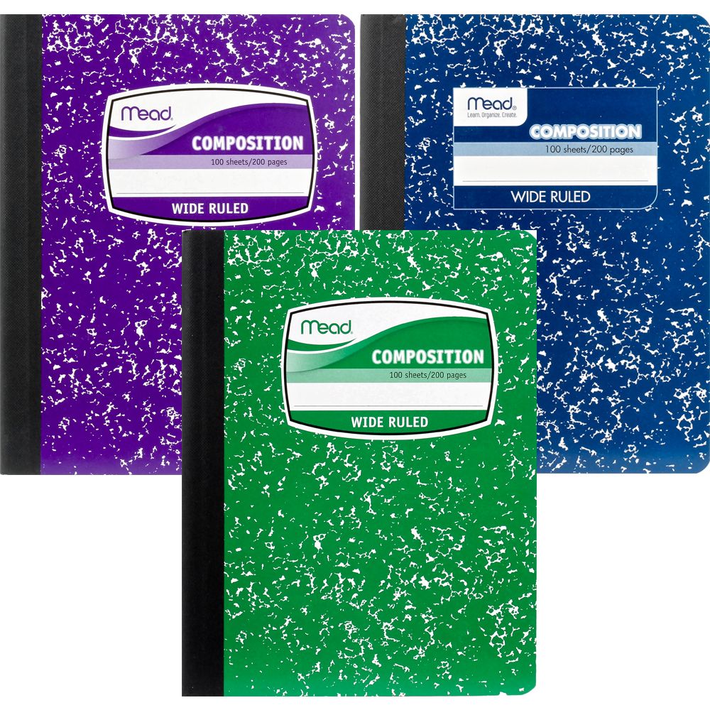 Mead Composition Book   Wide Ruled     (100pg) 09918  ea