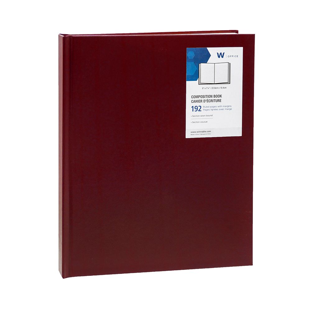 Merangue Hard Cover Composition Book 9 x 7.5 Burgundy W9-31-BY