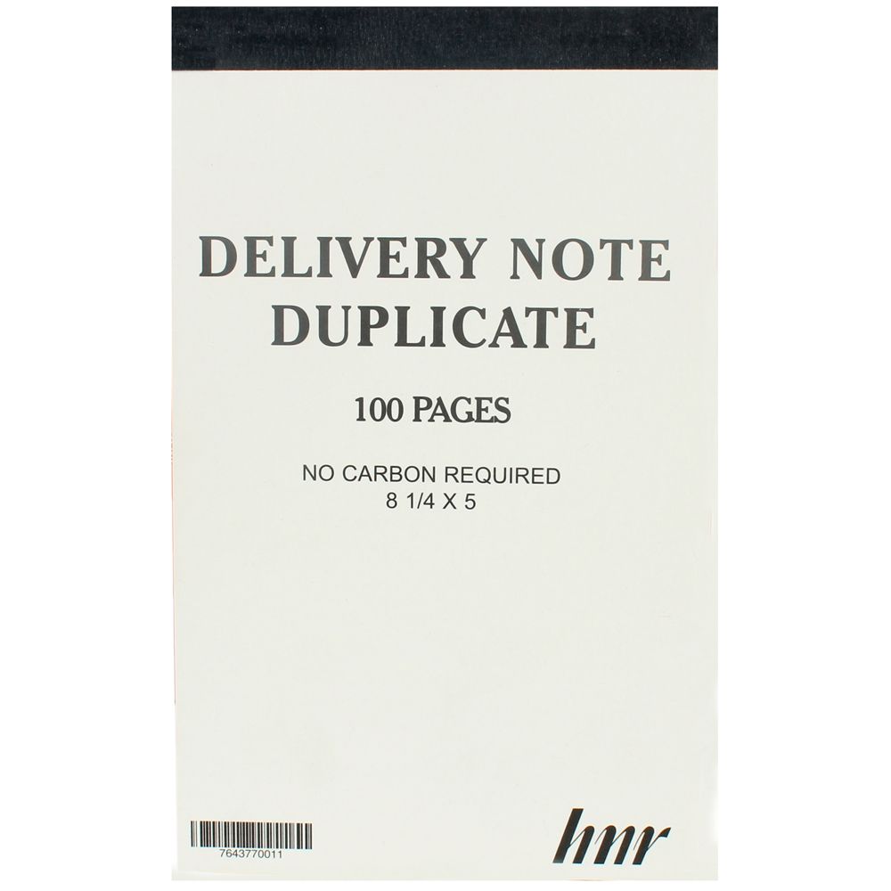 HNR Duplicate Delivery Book  8 1/4 x 5 No Carbon Required NCR