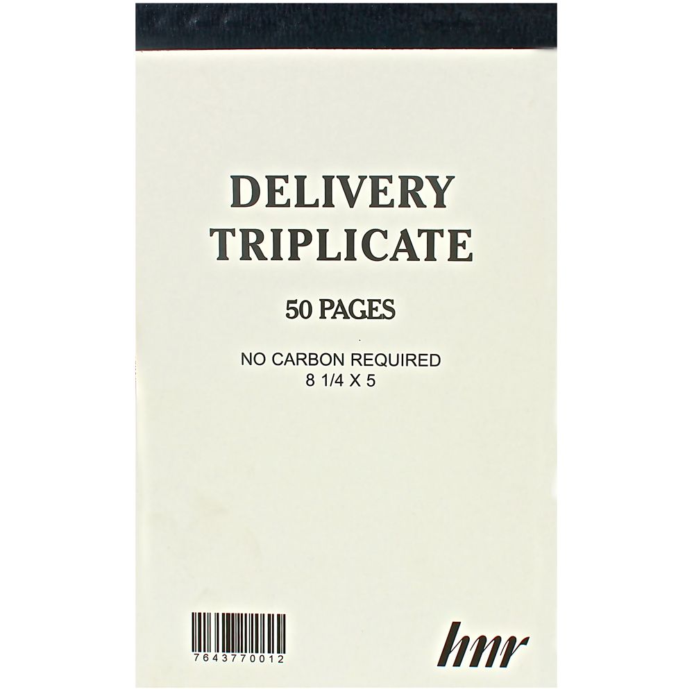 HNR Triplicate Delivery Book  5 x 8 1/4 No Carbon Required NCR (bx/62)