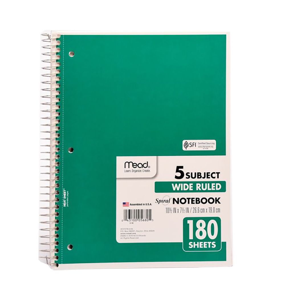 Mead Notebook    5-Subject       05680