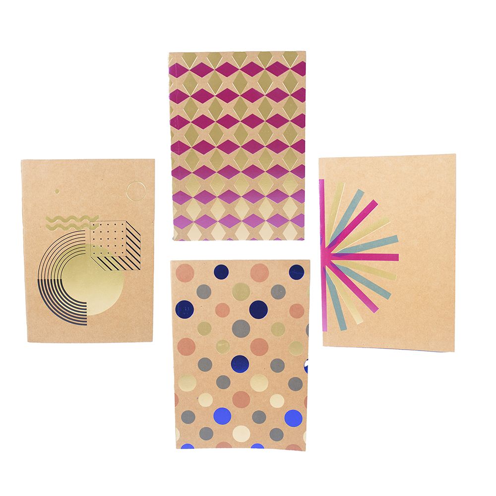 Merangue Kraft Note Book with Foil Cover 80pg 1028-7310 ea
