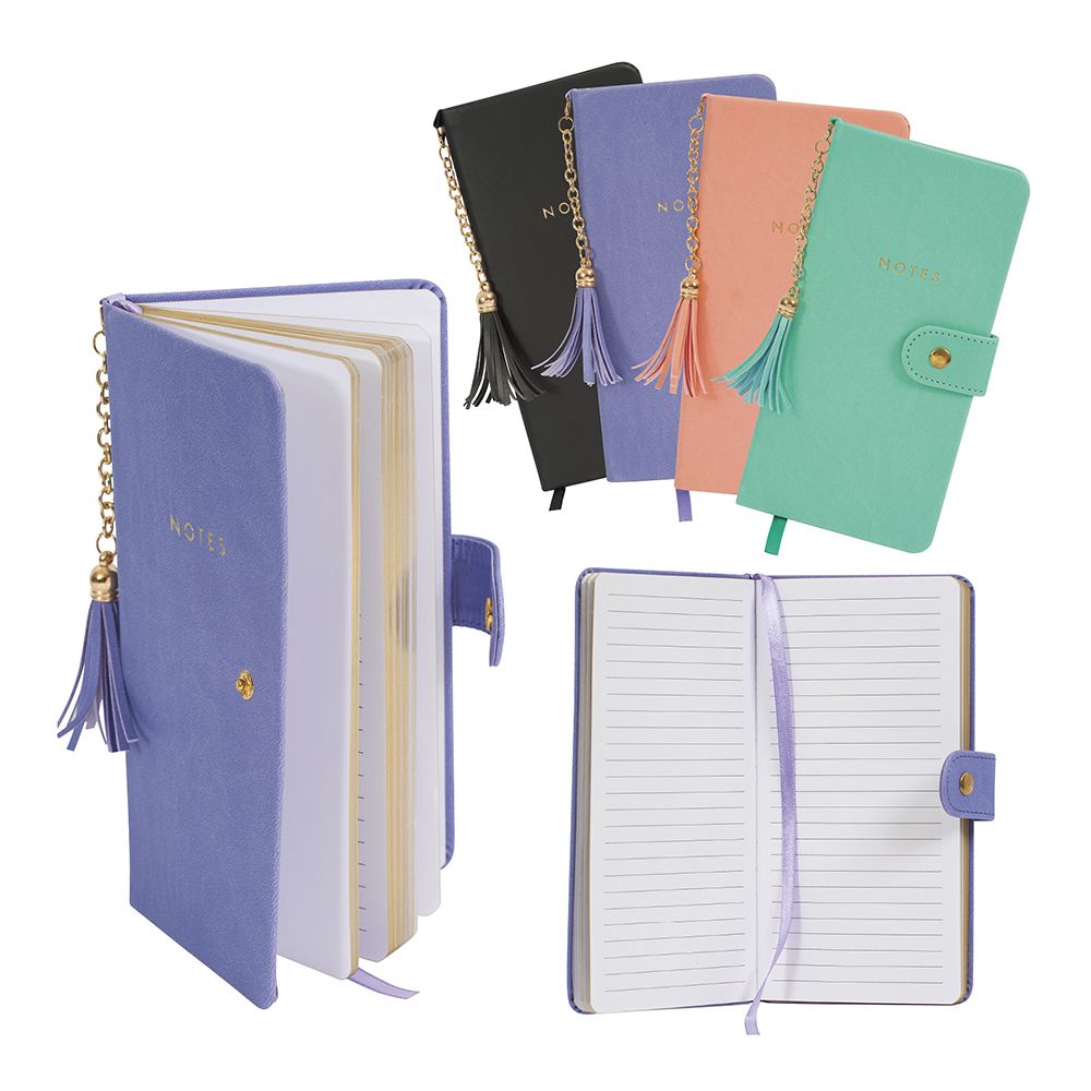 Merangue Note Book 4 x 7 1/2 w/Tassel and Snap closure 1028-8600
